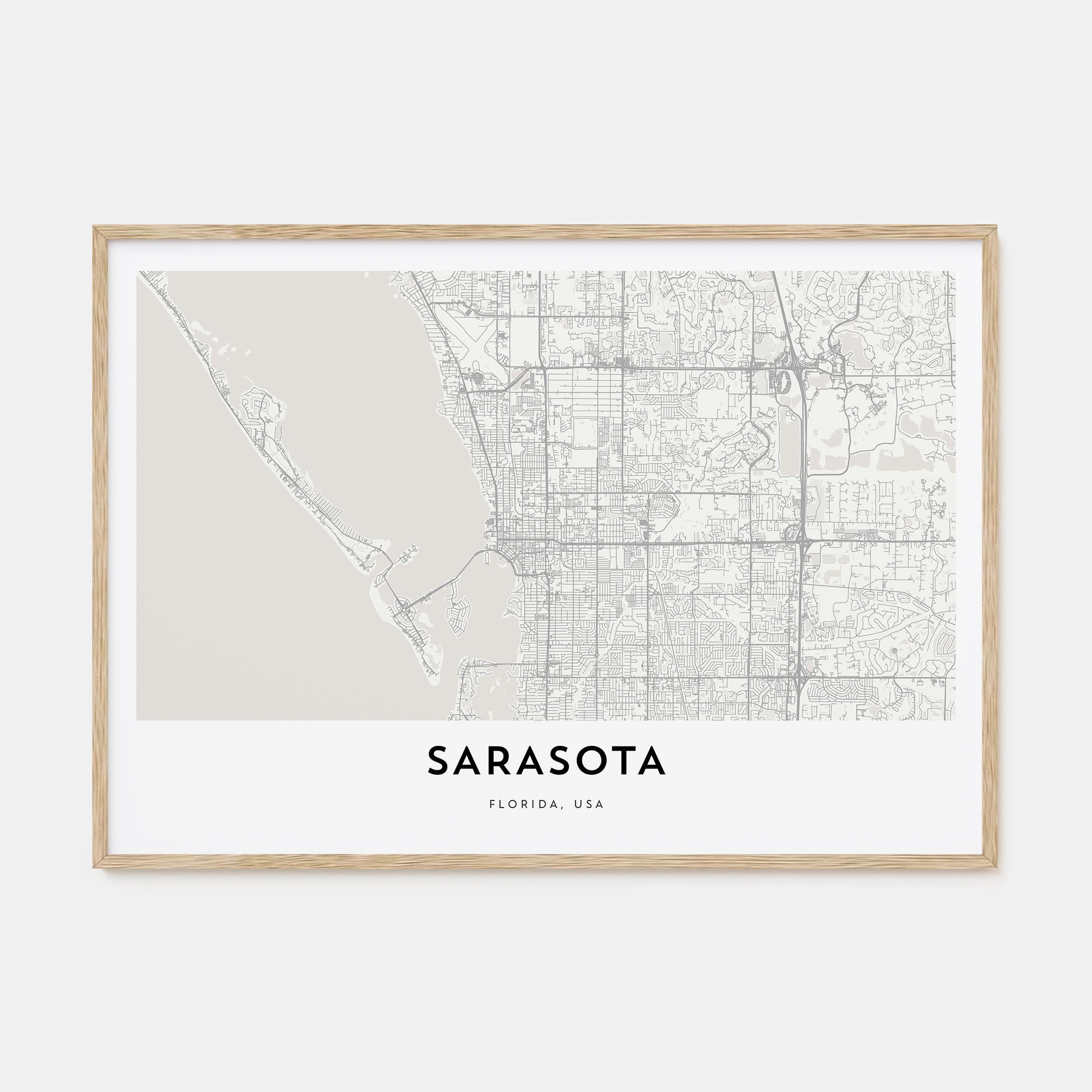 Sarasota Map Landscape Poster