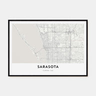 Sarasota Map Landscape Poster