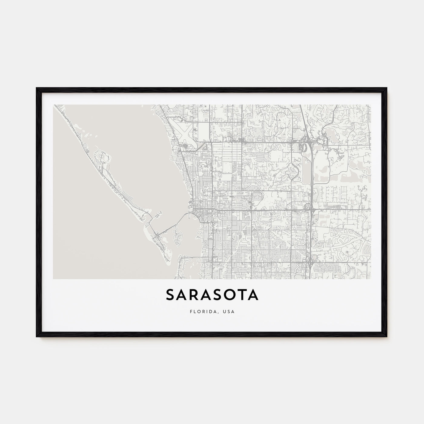 Sarasota Map Landscape Poster