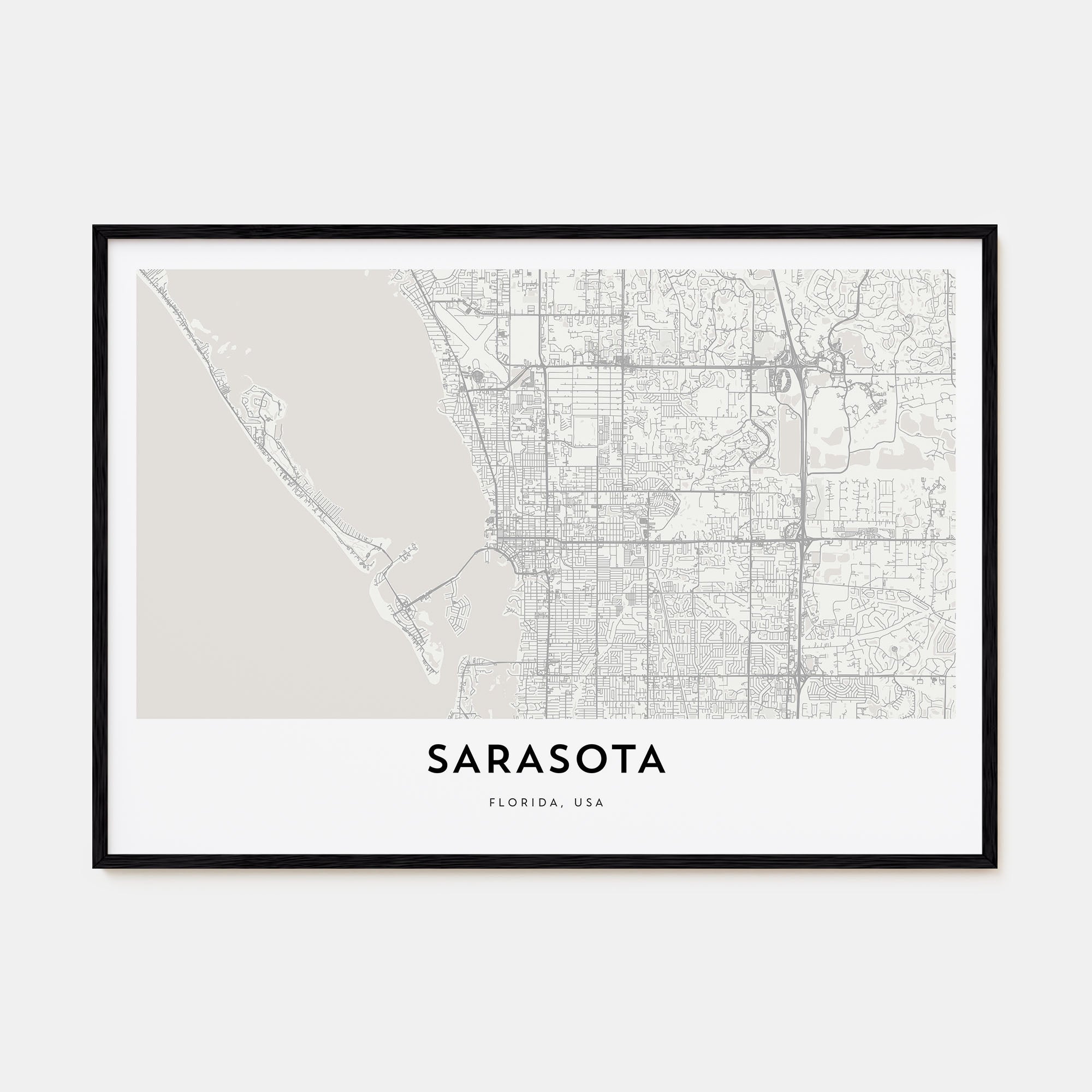 Sarasota Map Landscape Poster