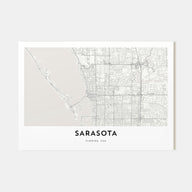 Sarasota Map Landscape Poster