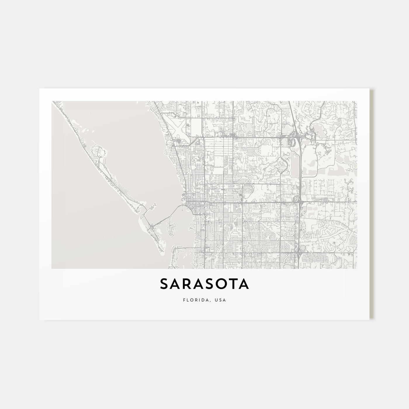 Sarasota Map Landscape Poster