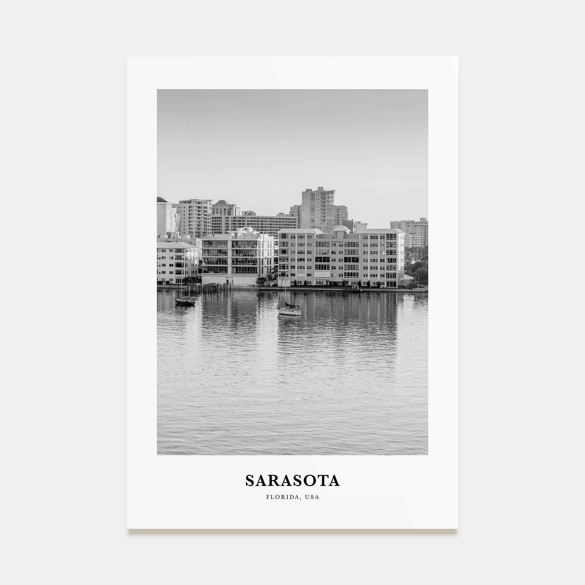 Sarasota Portrait B&W No 2 Poster