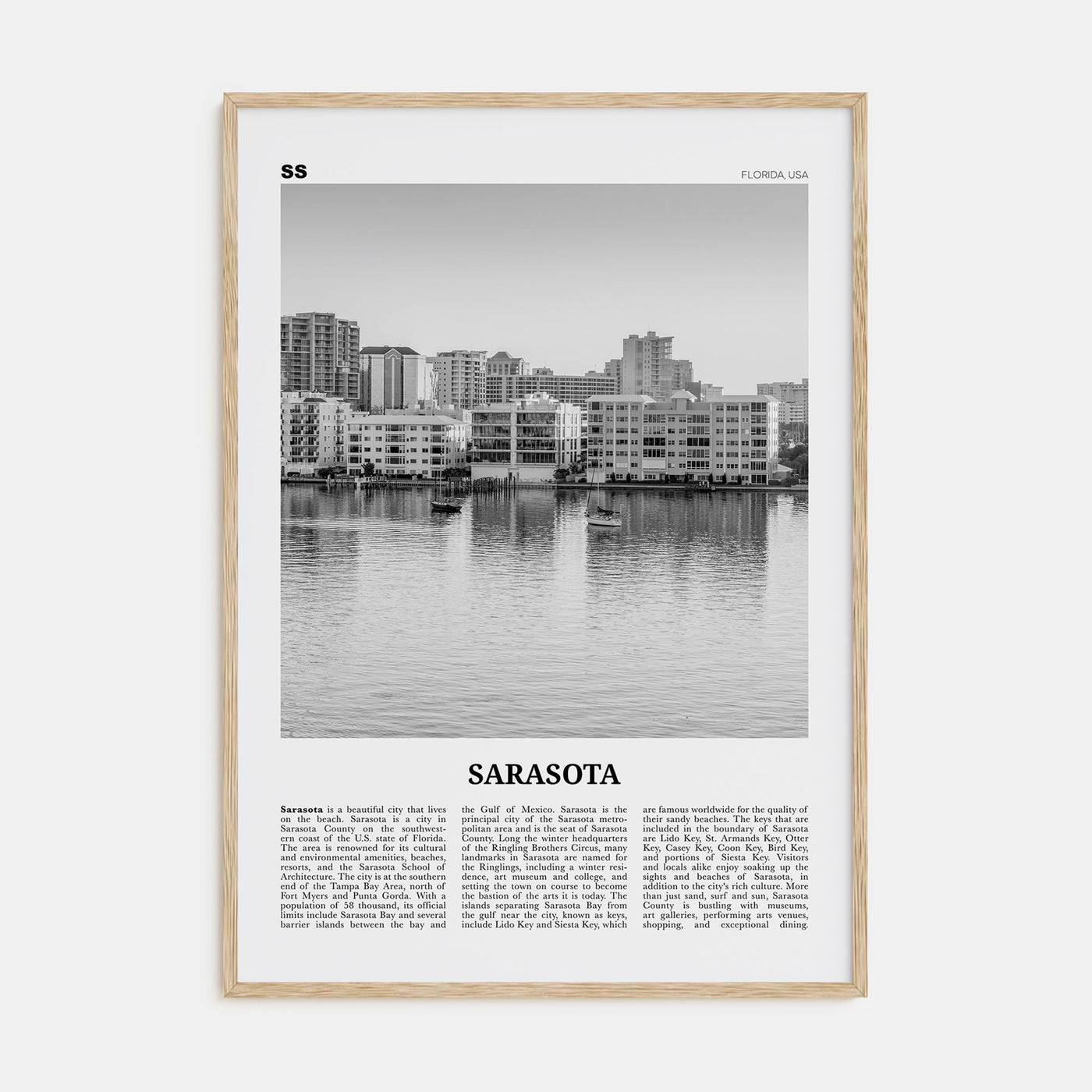Sarasota Travel B&W No 2 Poster