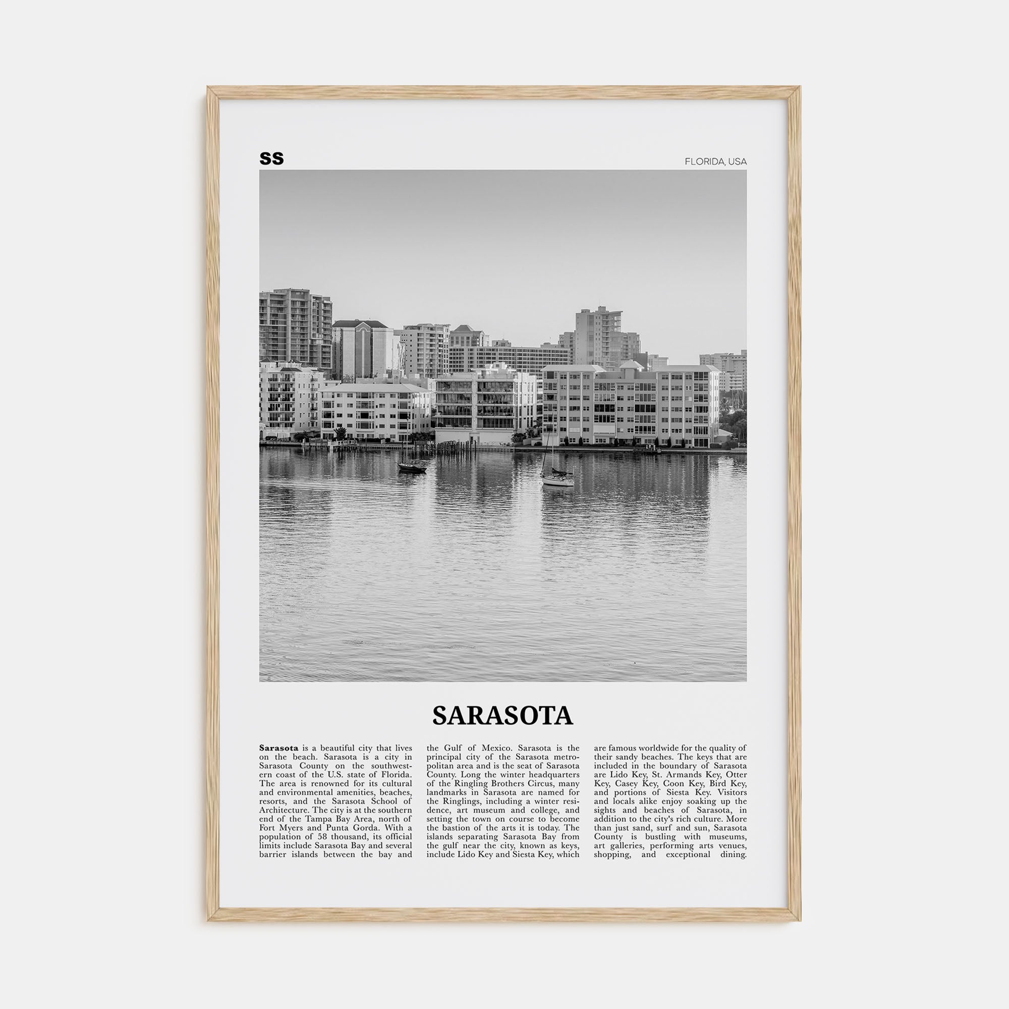 Sarasota Travel B&W No 2 Poster