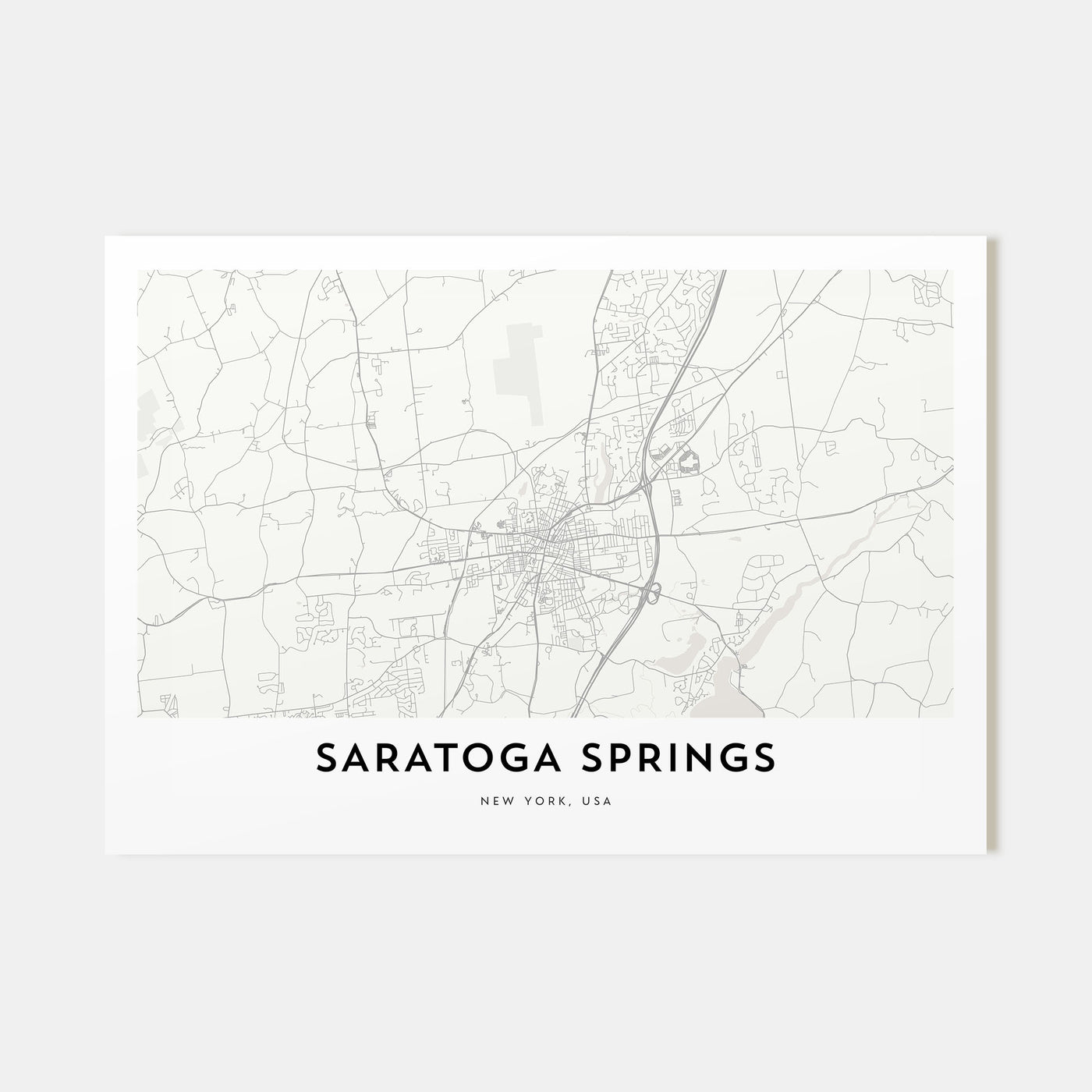 Saratoga Springs Map Landscape Poster