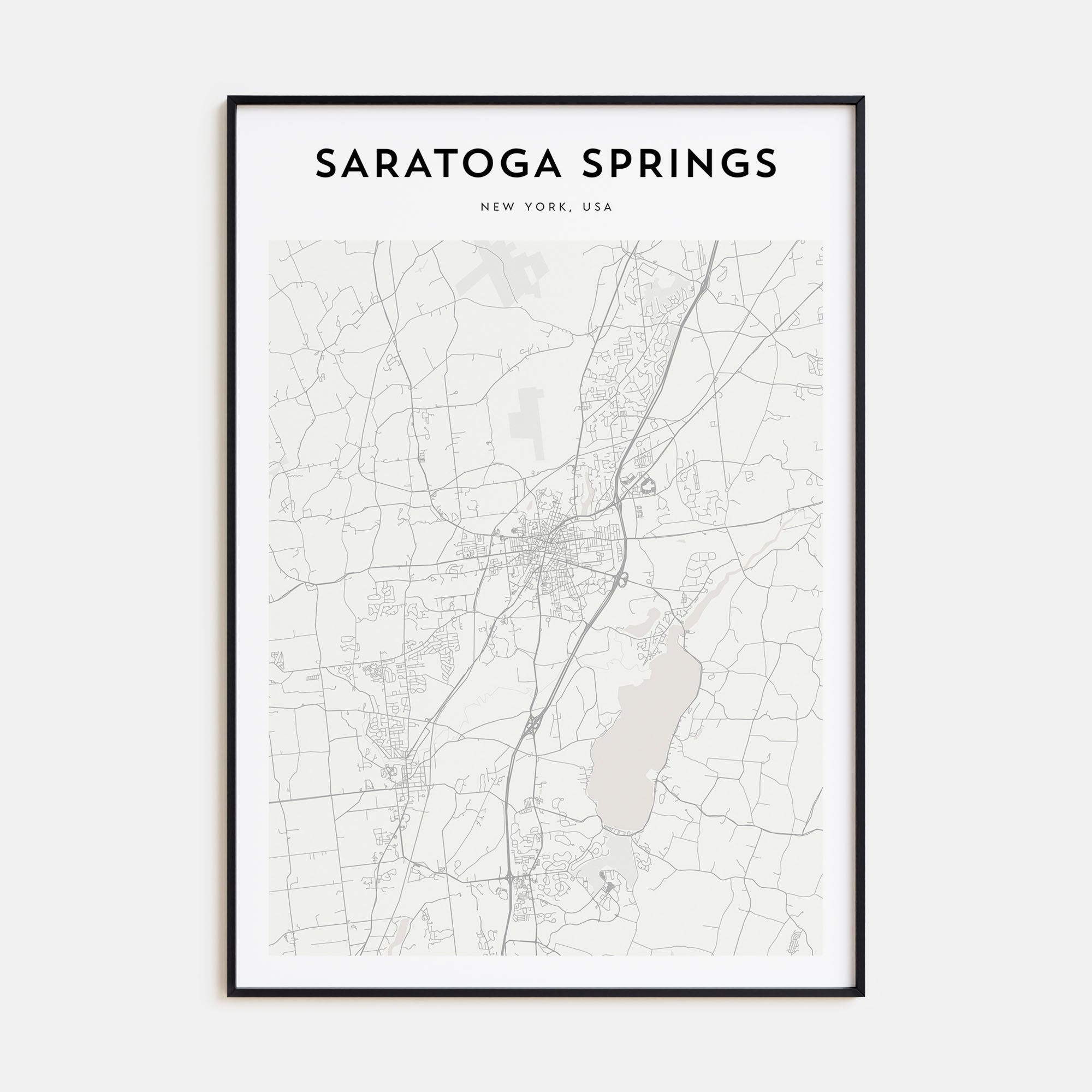 Saratoga Springs Map Portrait Poster
