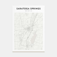 Saratoga Springs Map Portrait Poster