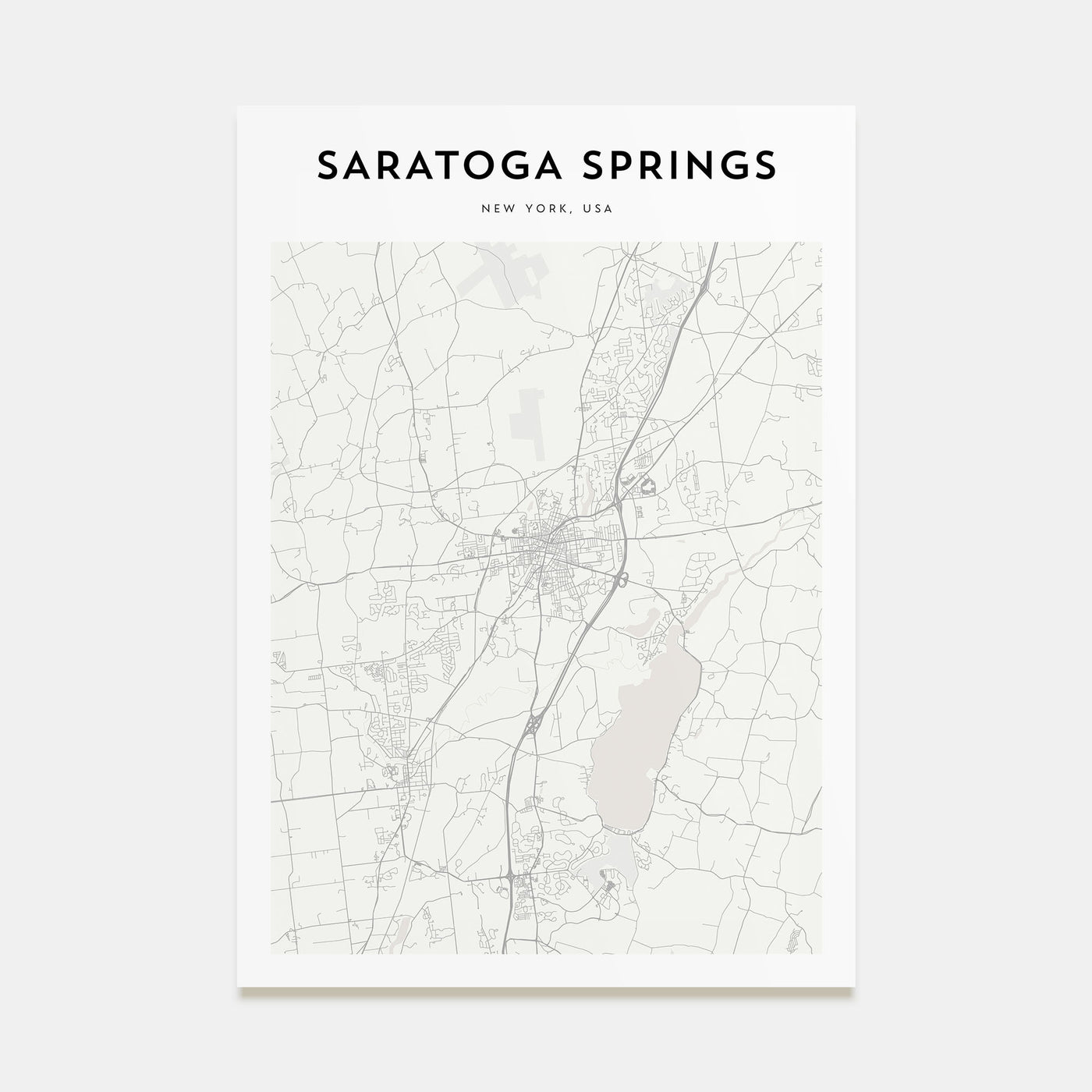 Saratoga Springs Map Portrait Poster