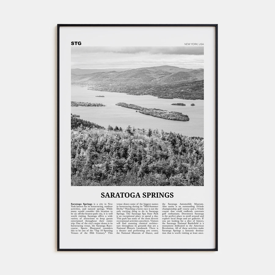 Saratoga Springs Travel B&W Poster