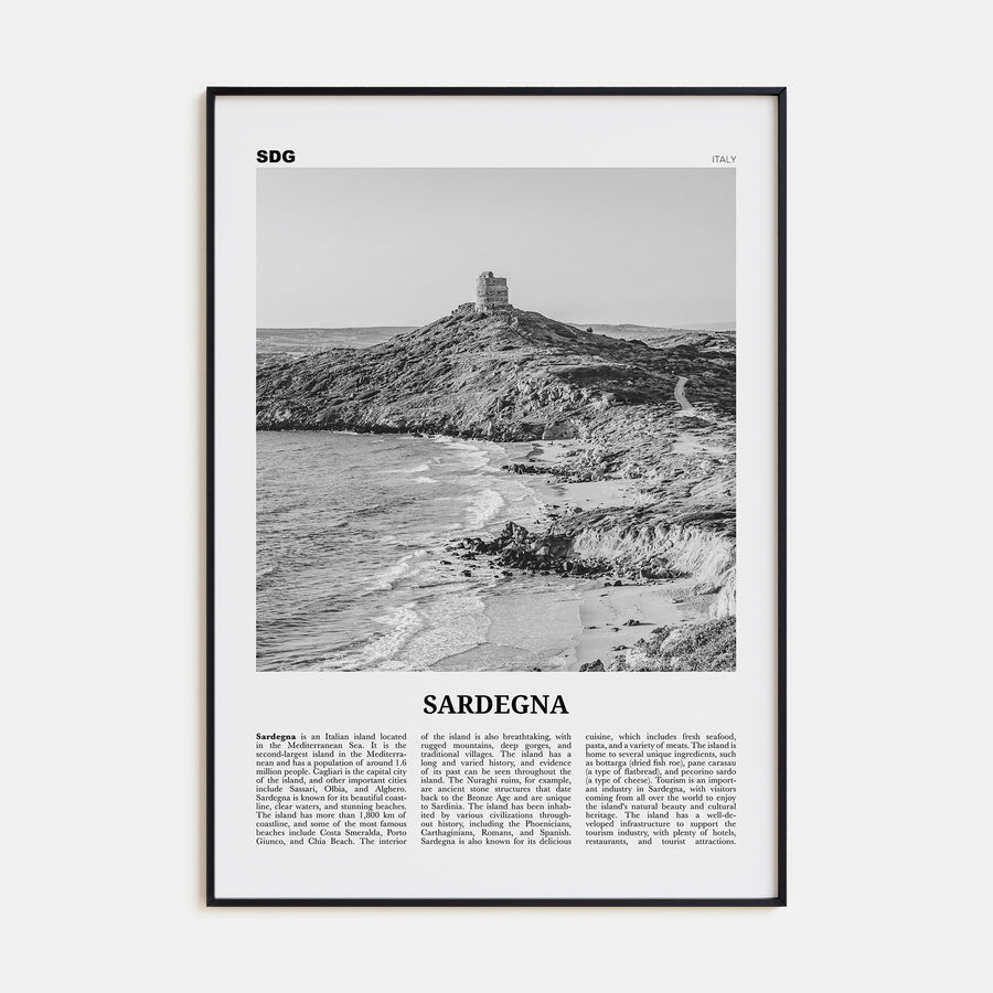 Sardegna Travel B&W Poster