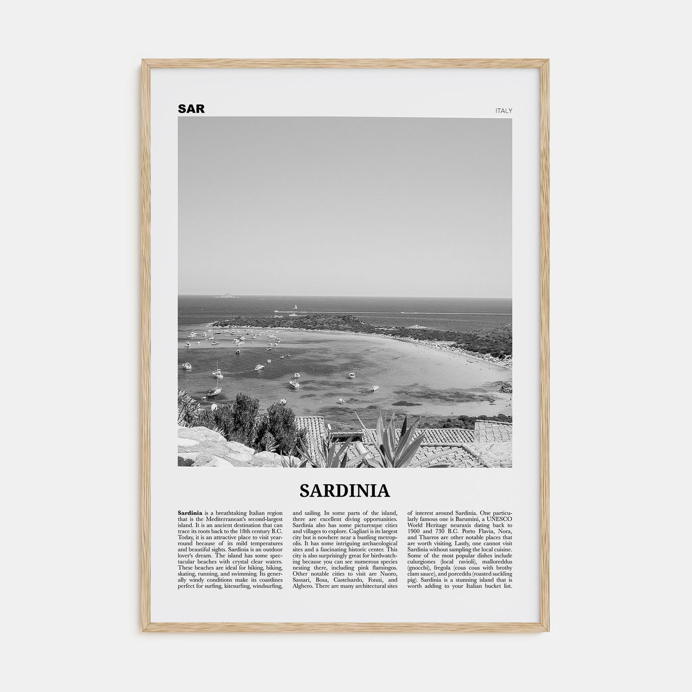Sardinia Travel B&W Poster