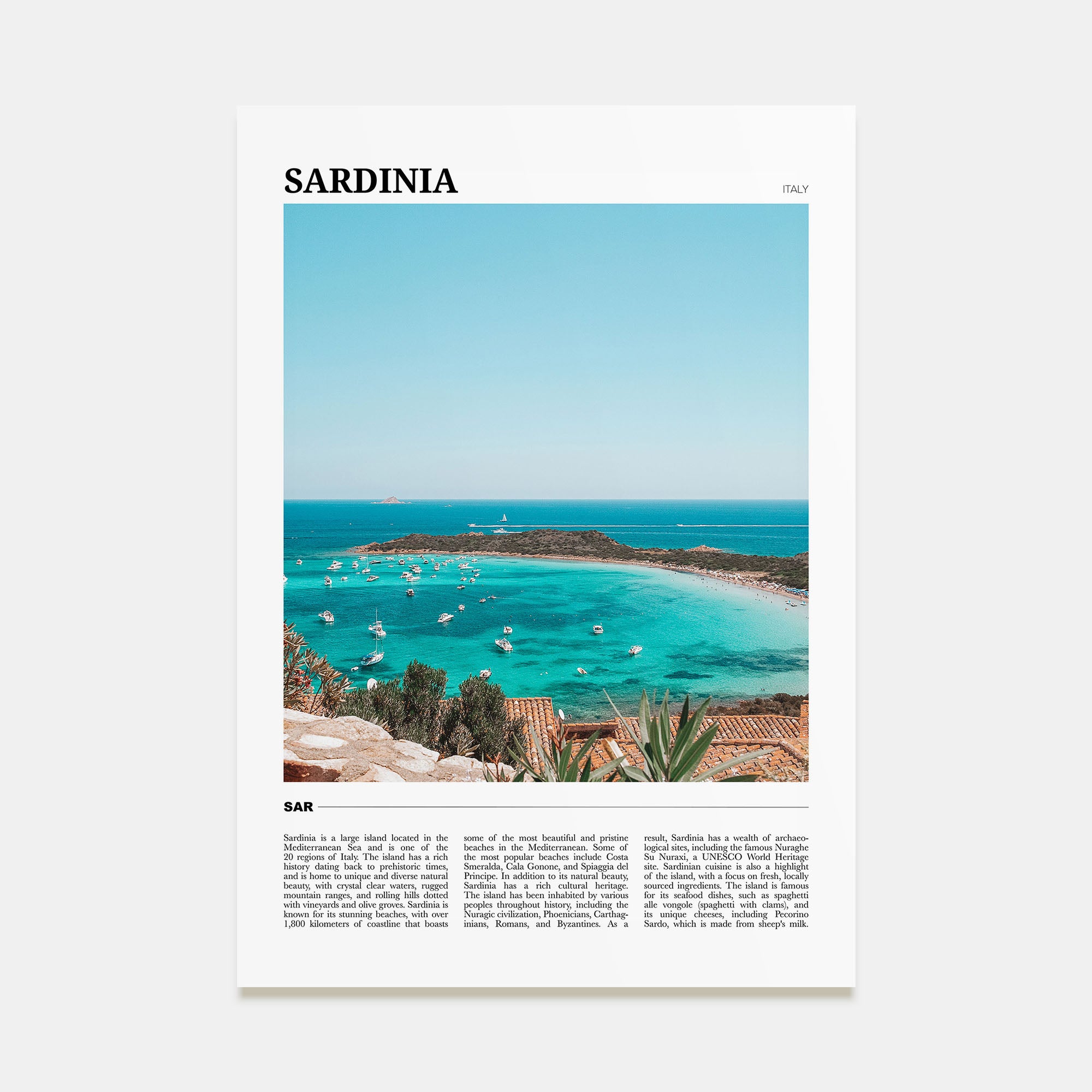 Sardinia Travel Color Poster