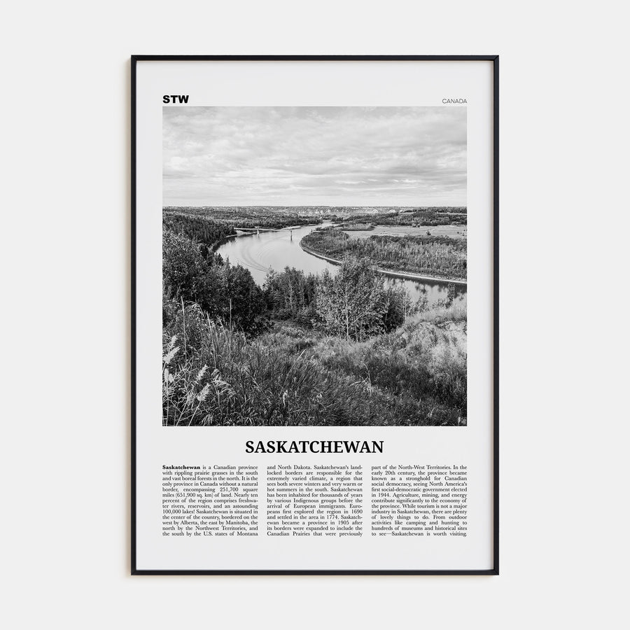 Saskatchewan Travel B&W Poster