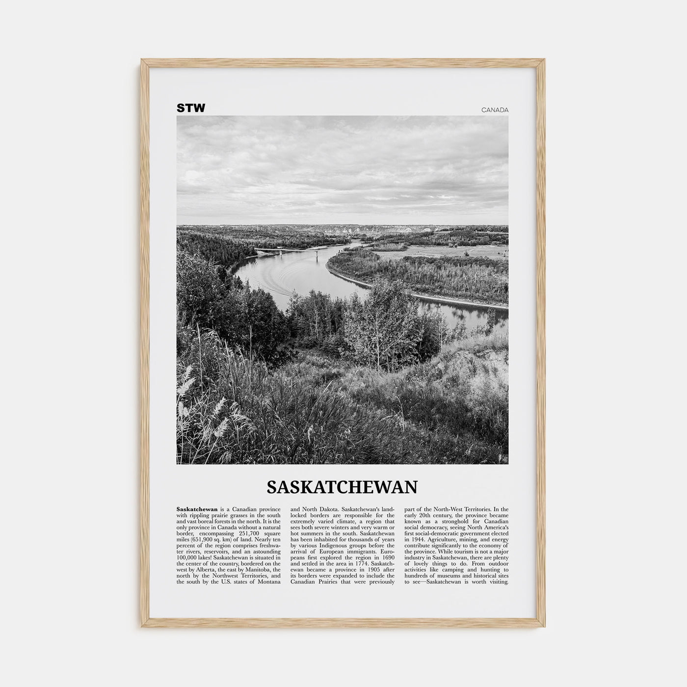 Saskatchewan Travel B&W Poster