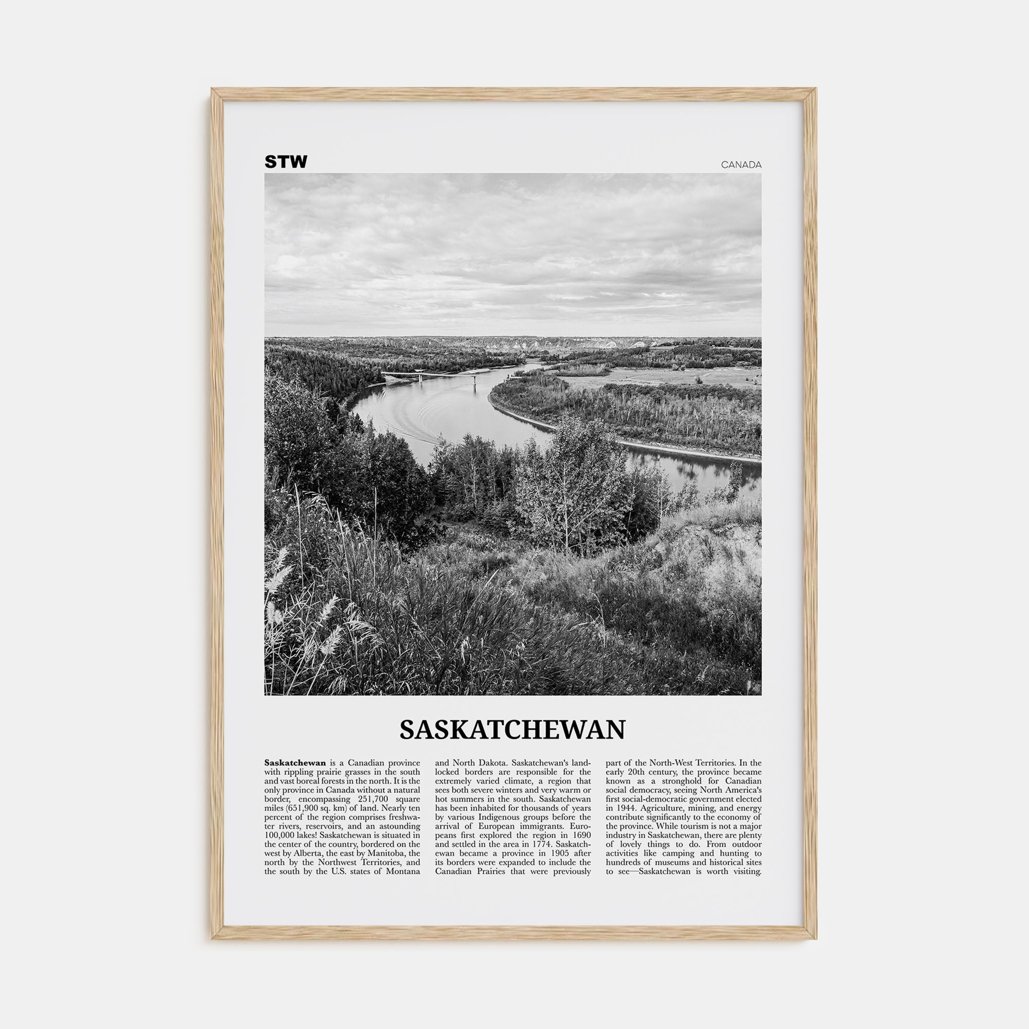 Saskatchewan Travel B&W Poster