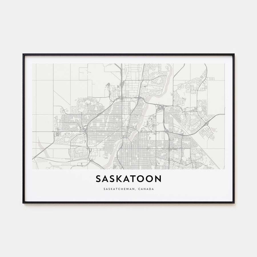 Saskatoon Map Landscape Poster