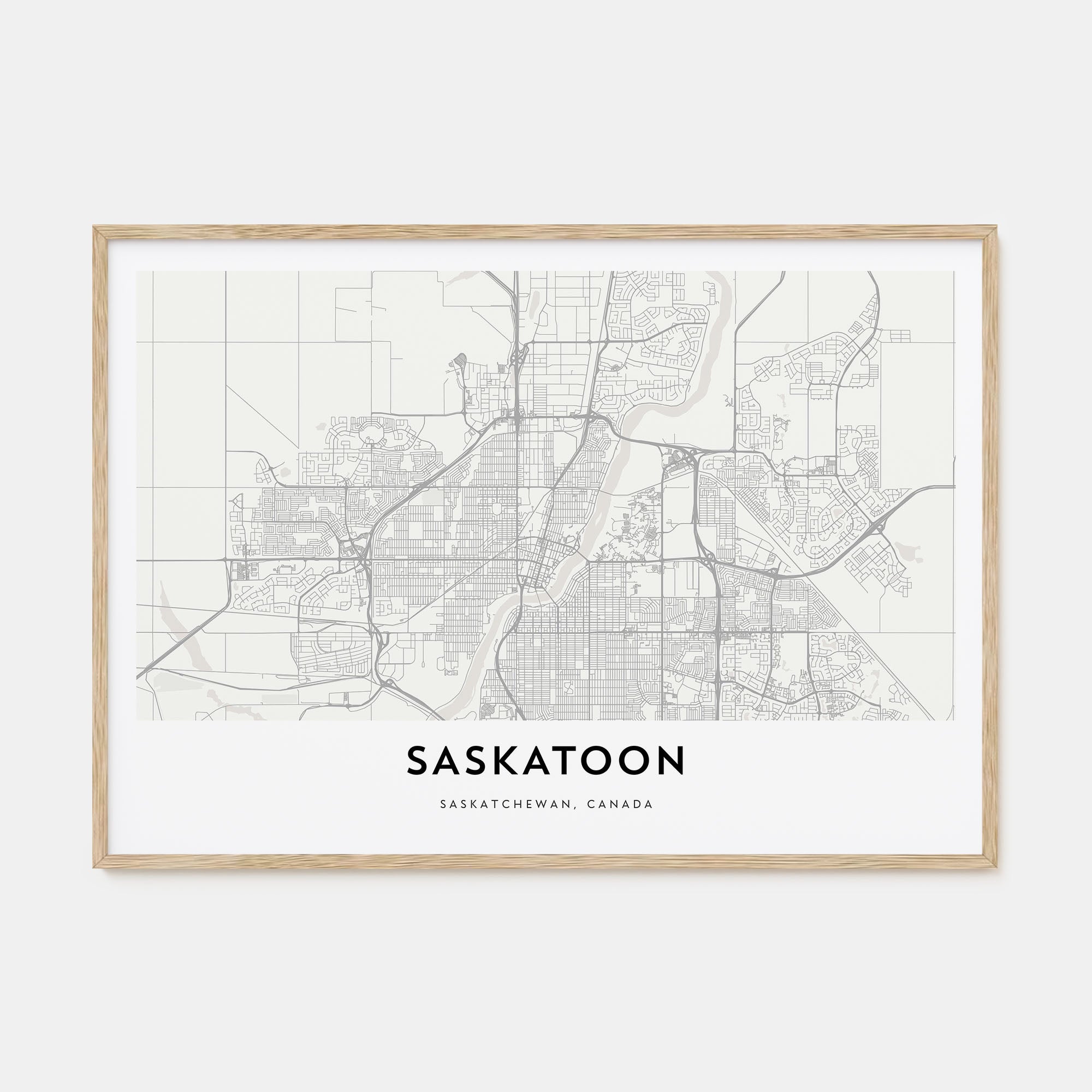 Saskatoon Map Landscape Poster