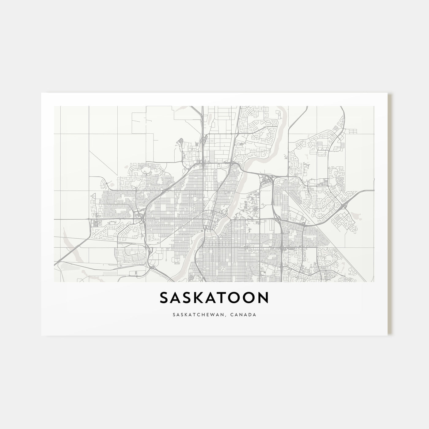 Saskatoon Map Landscape Poster