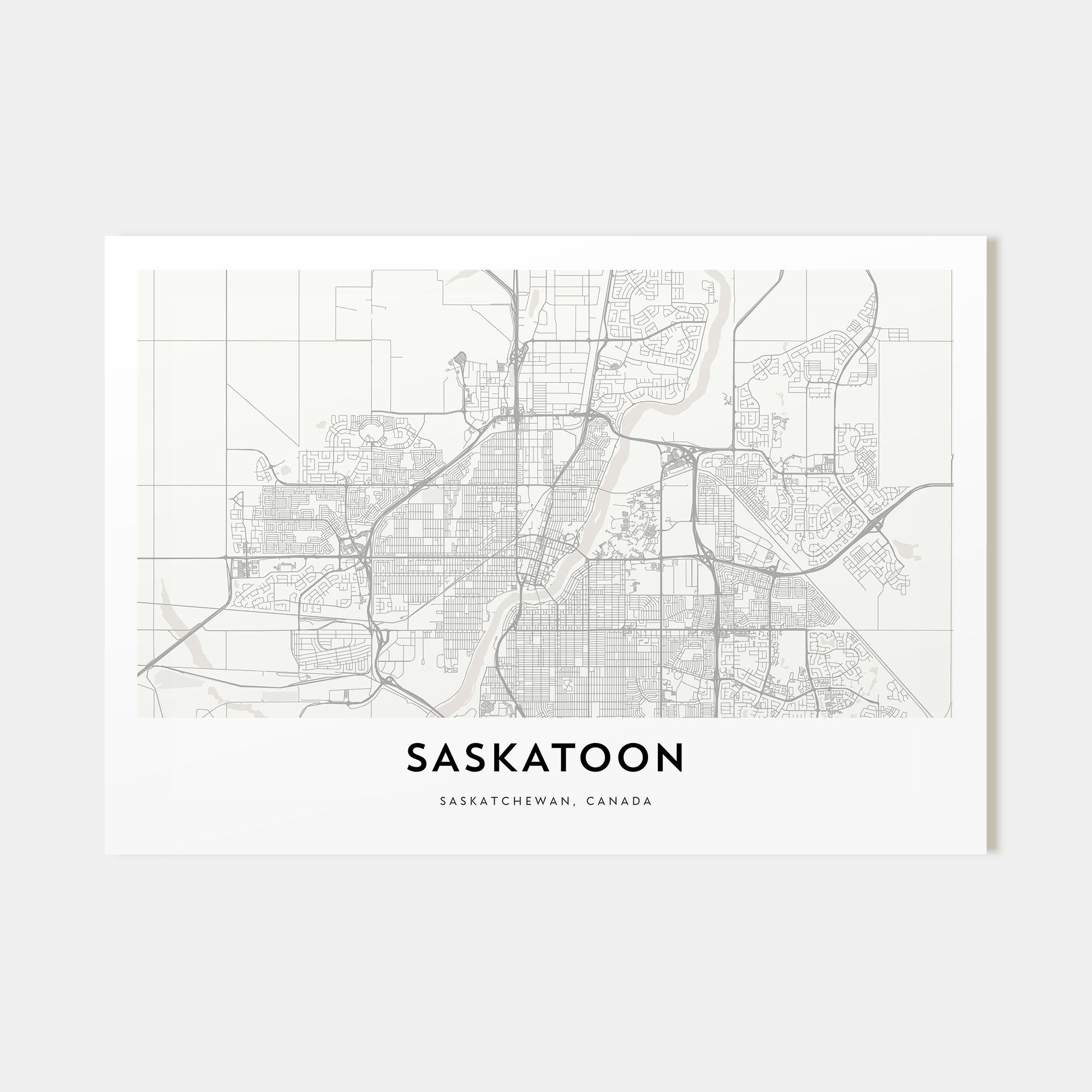 Saskatoon Map Landscape Poster