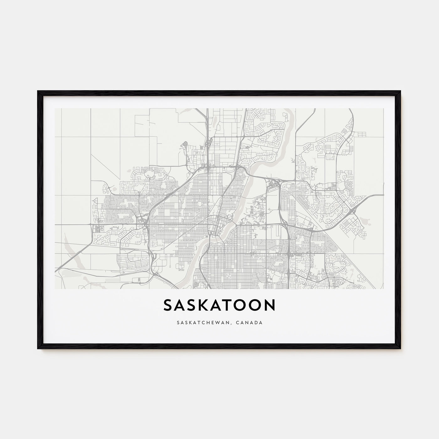 Saskatoon Map Landscape Poster