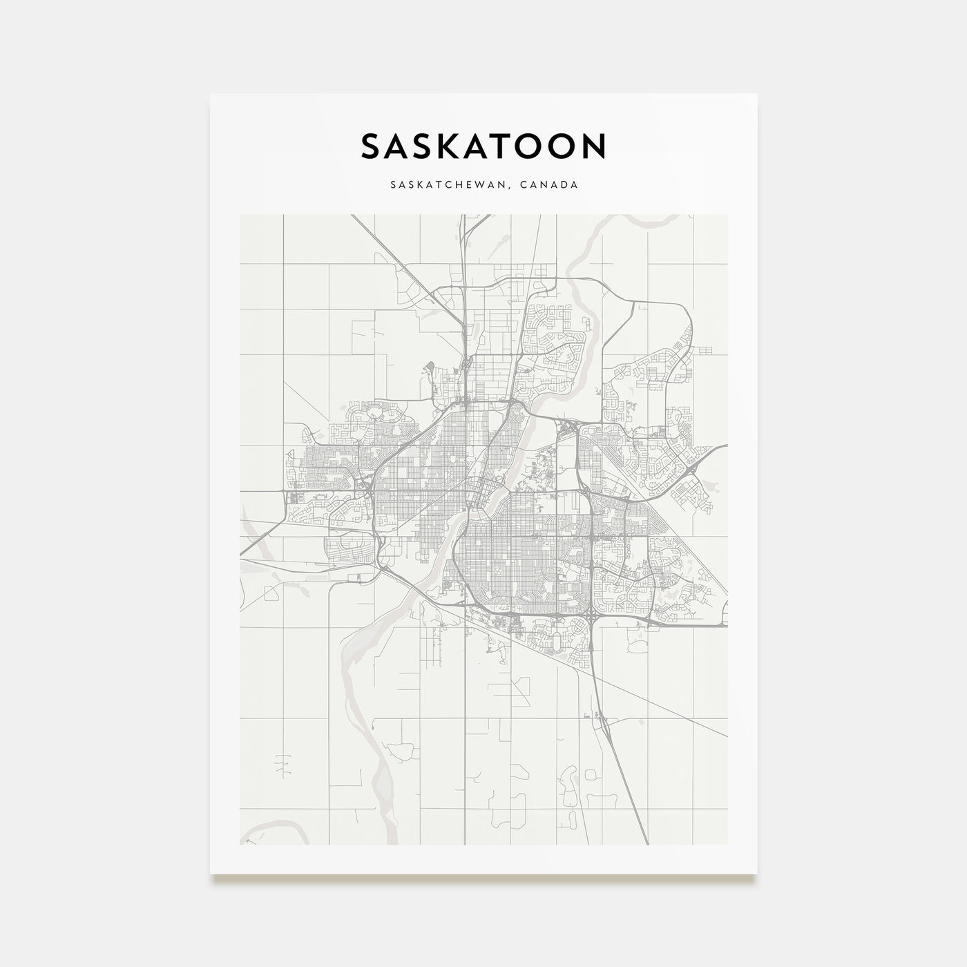 Saskatoon Map Portrait Poster