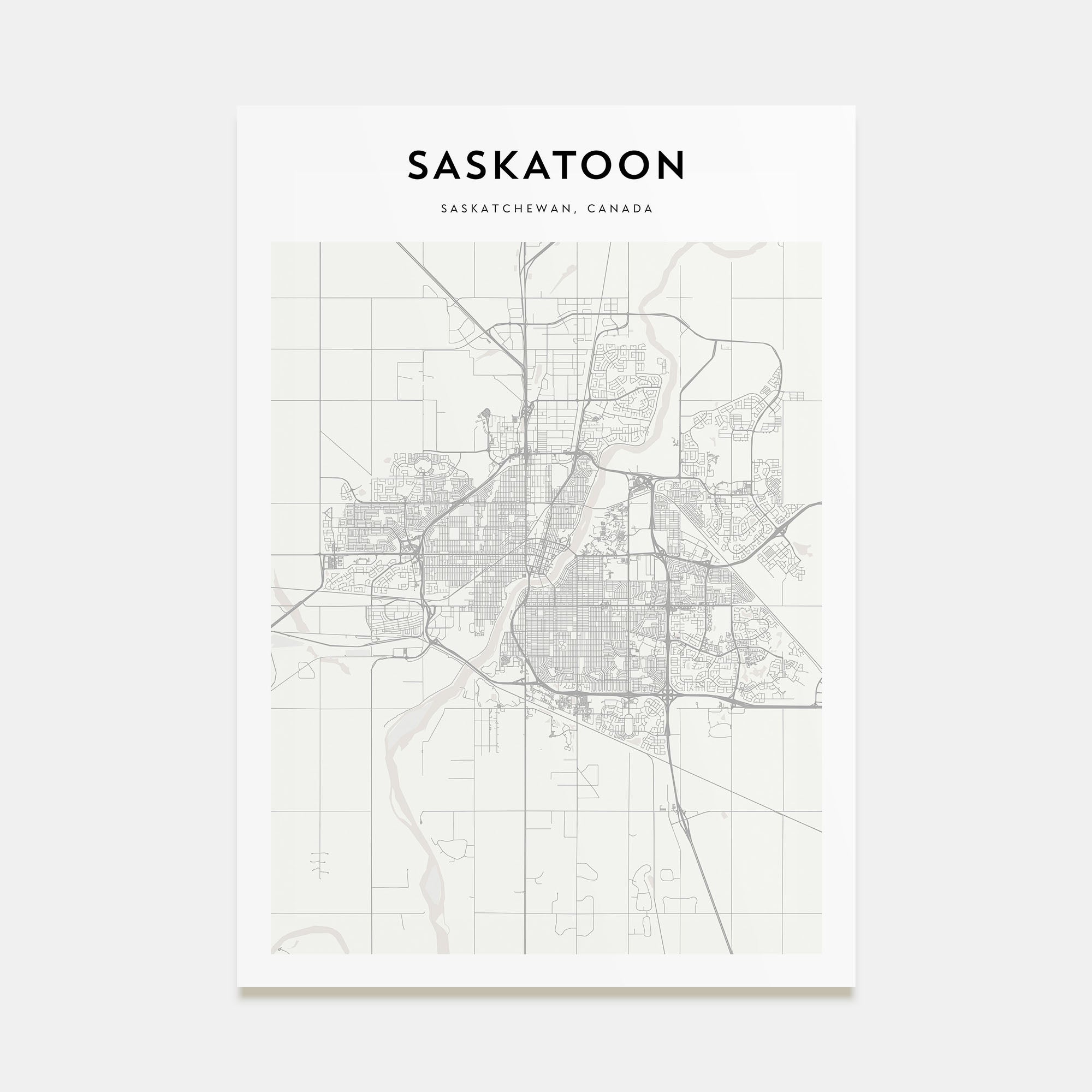 Saskatoon Map Portrait Poster