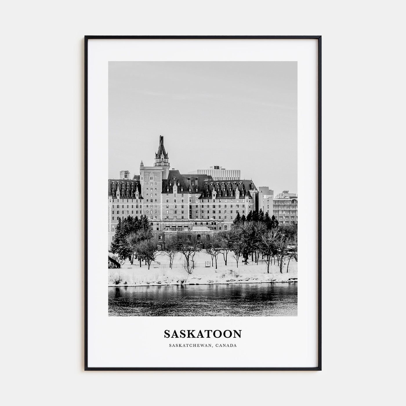 Saskatoon Portrait B&W Poster