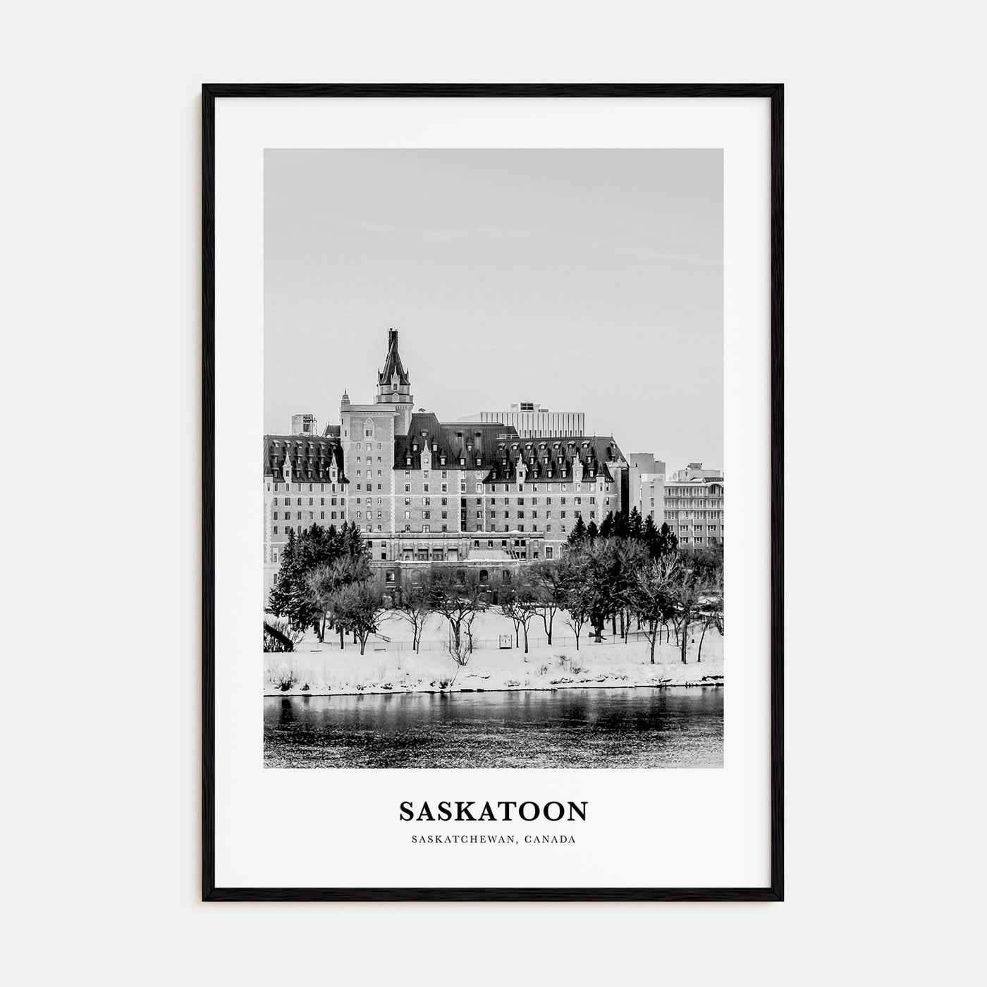 Saskatoon Portrait B&W Poster