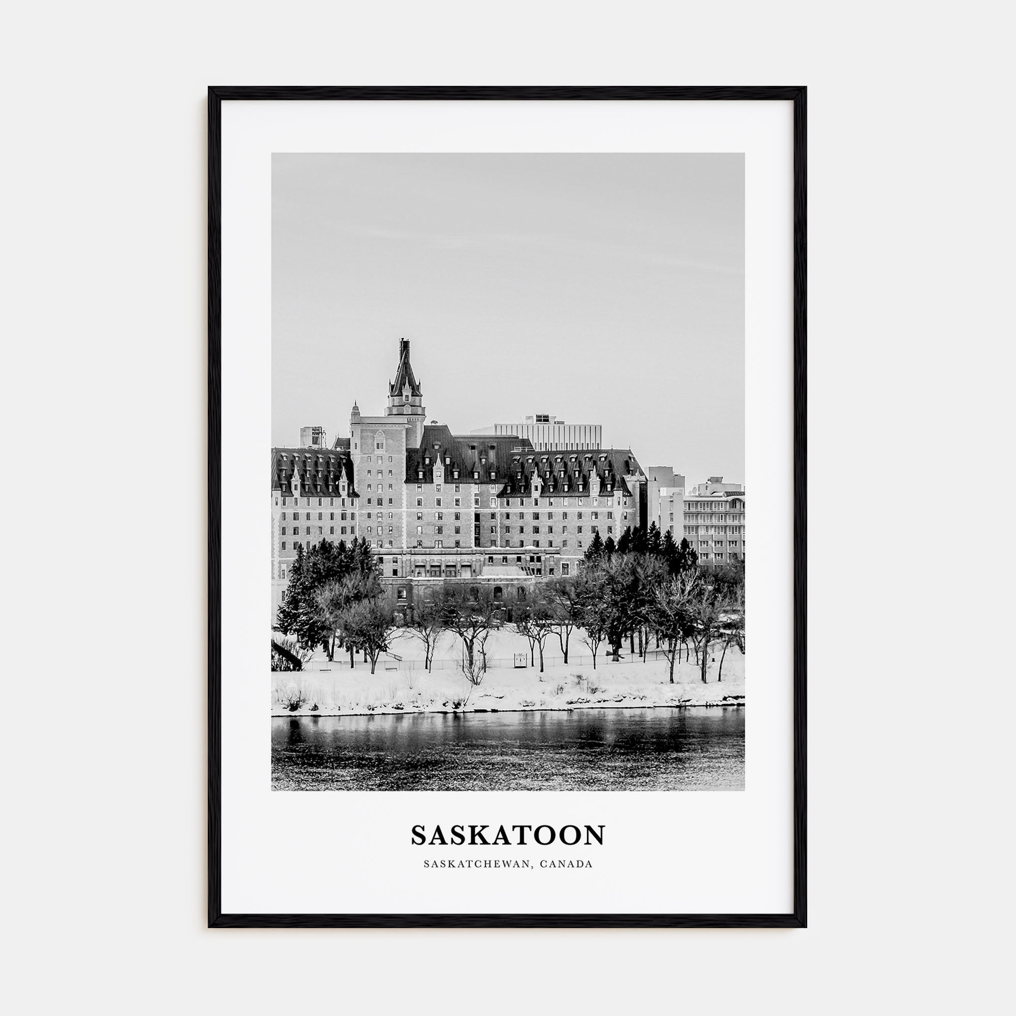 Saskatoon Portrait B&W Poster