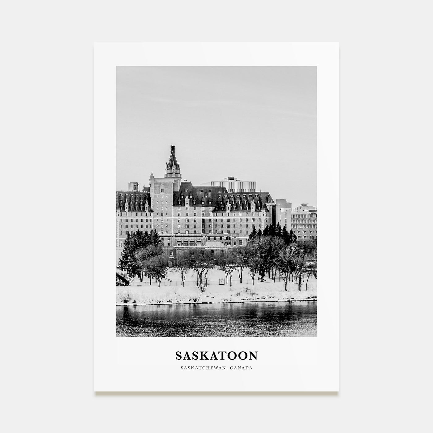 Saskatoon Portrait B&W Poster