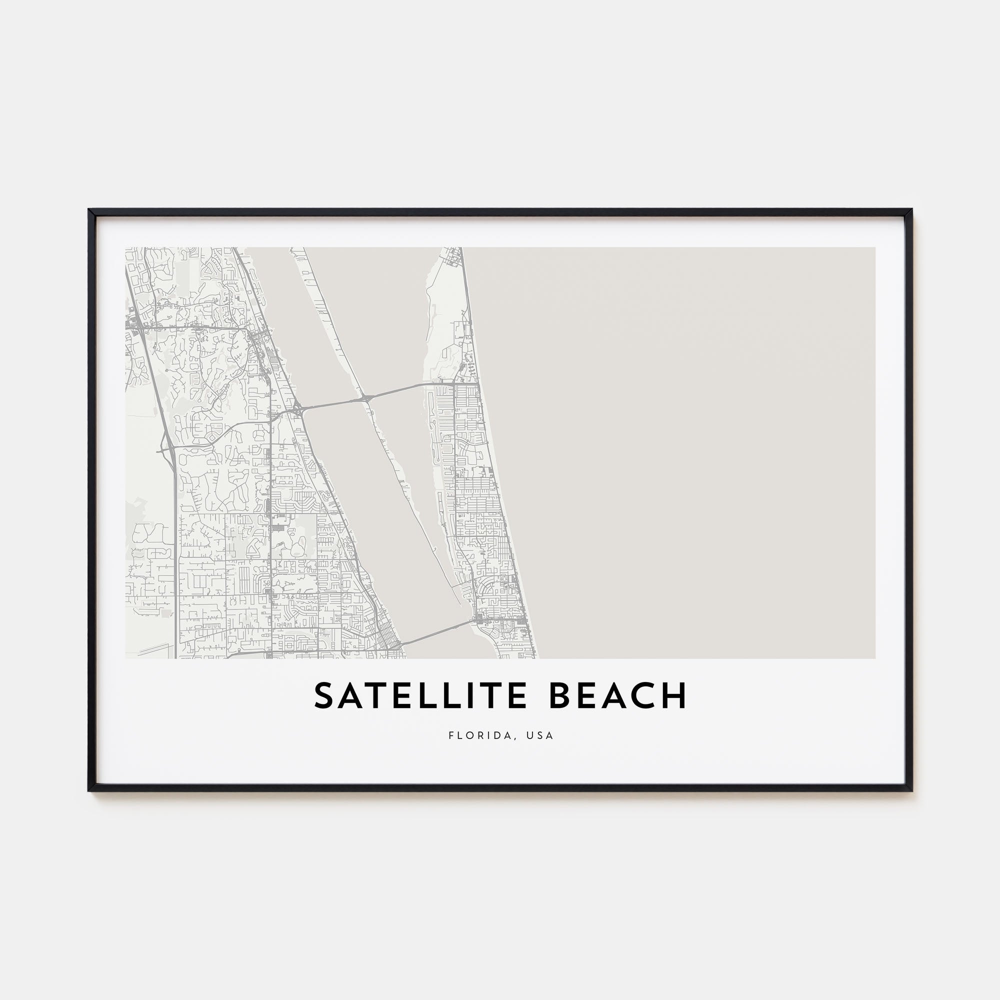 Satellite Beach Map Landscape Poster