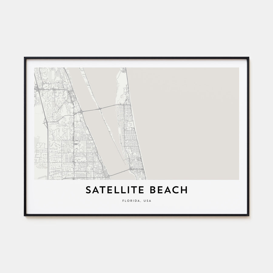 Satellite Beach Map Landscape Poster