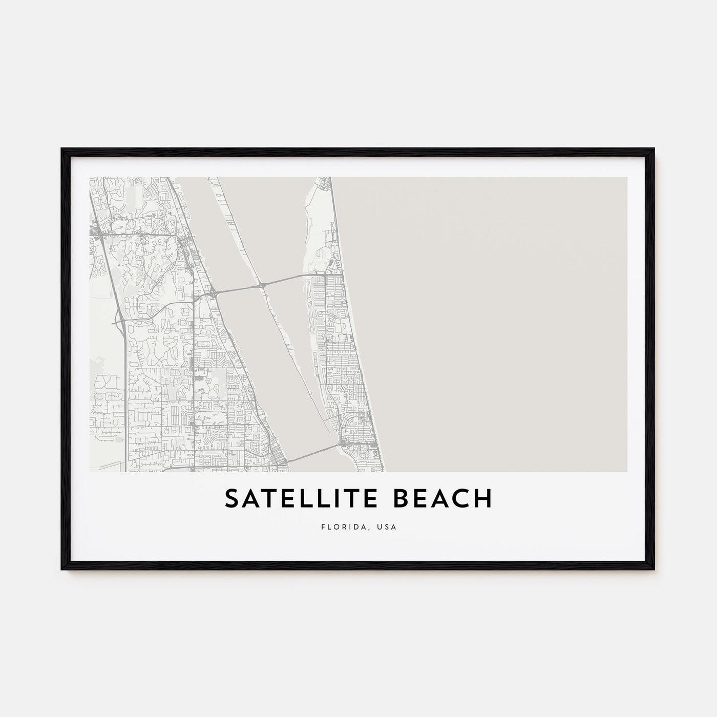 Satellite Beach Map Landscape Poster