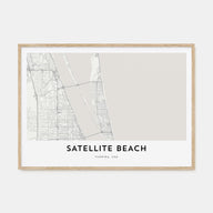 Satellite Beach Map Landscape Poster