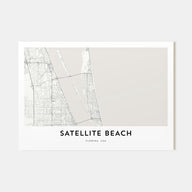 Satellite Beach Map Landscape Poster