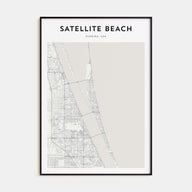 Satellite Beach Map Portrait Poster