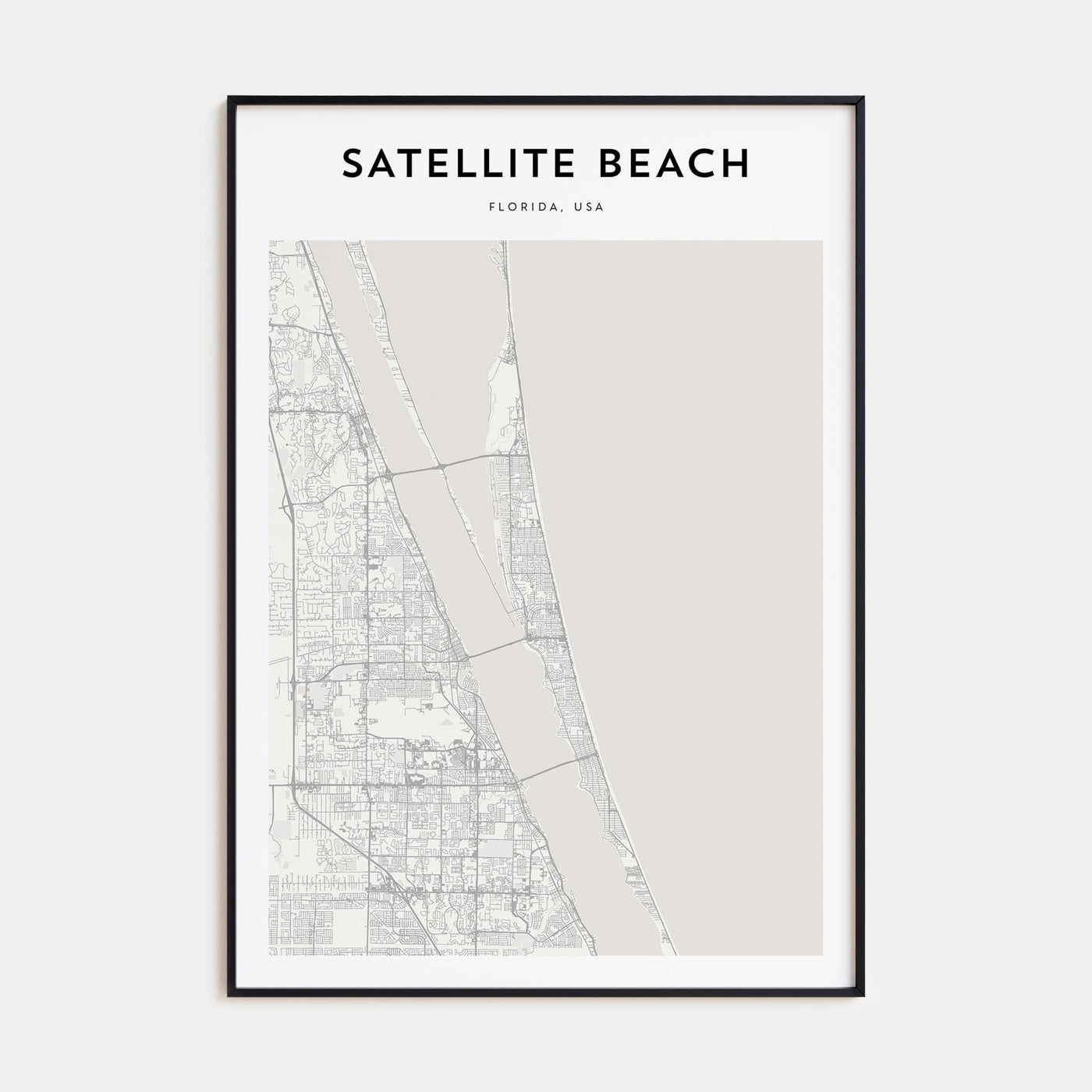 Satellite Beach Map Portrait Poster