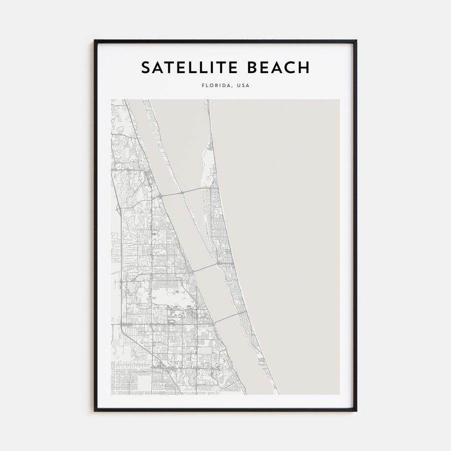 Satellite Beach Map Portrait Poster