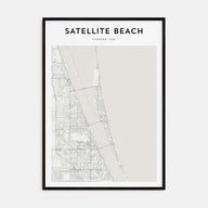 Satellite Beach Map Portrait Poster