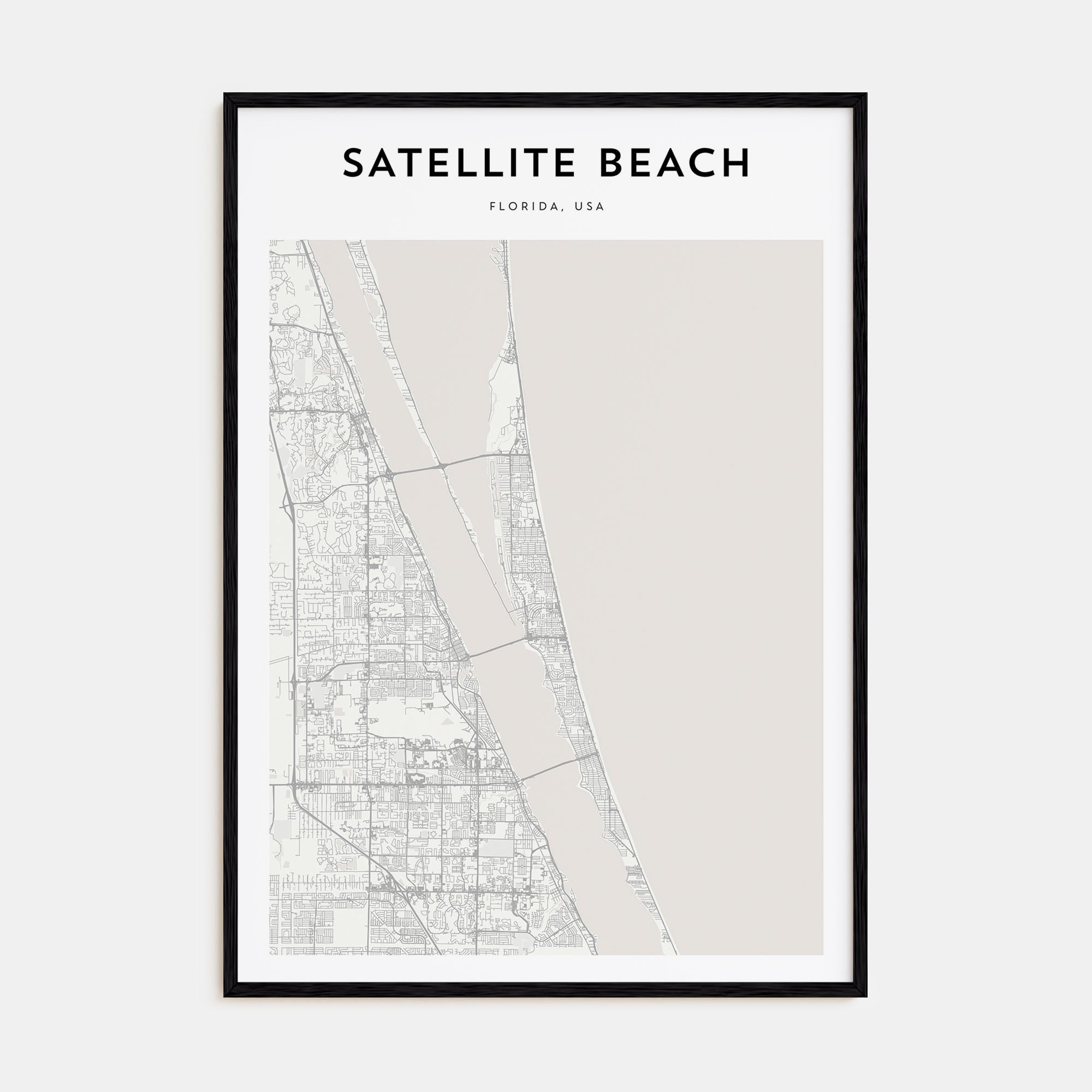 Satellite Beach Map Portrait Poster