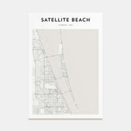 Satellite Beach Map Portrait Poster