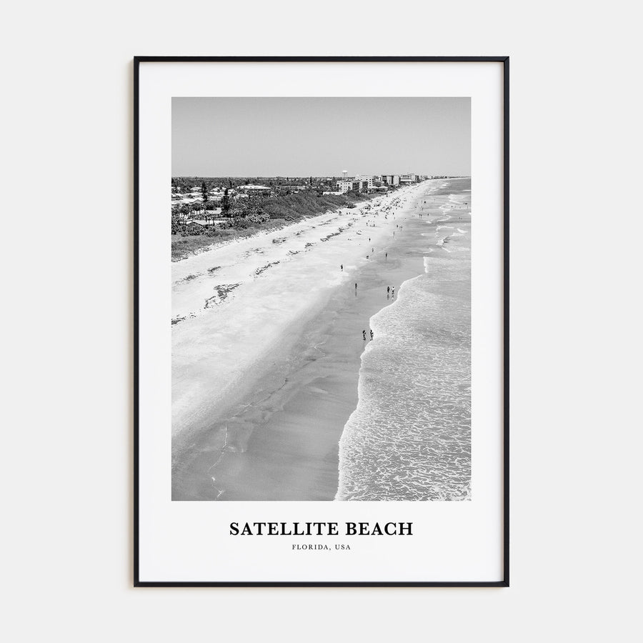 Satellite Beach Portrait B&W Poster