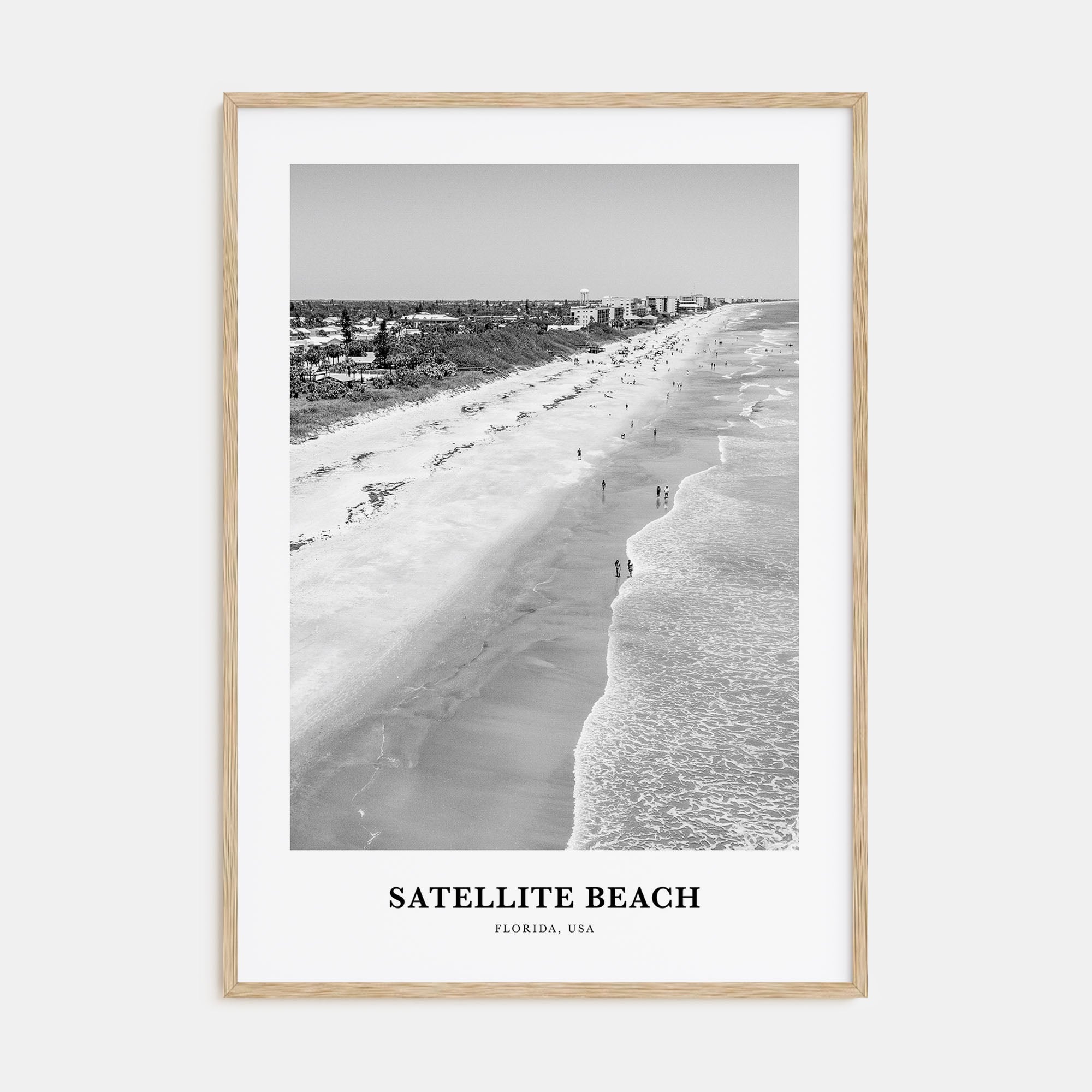 Satellite Beach Portrait B&W Poster