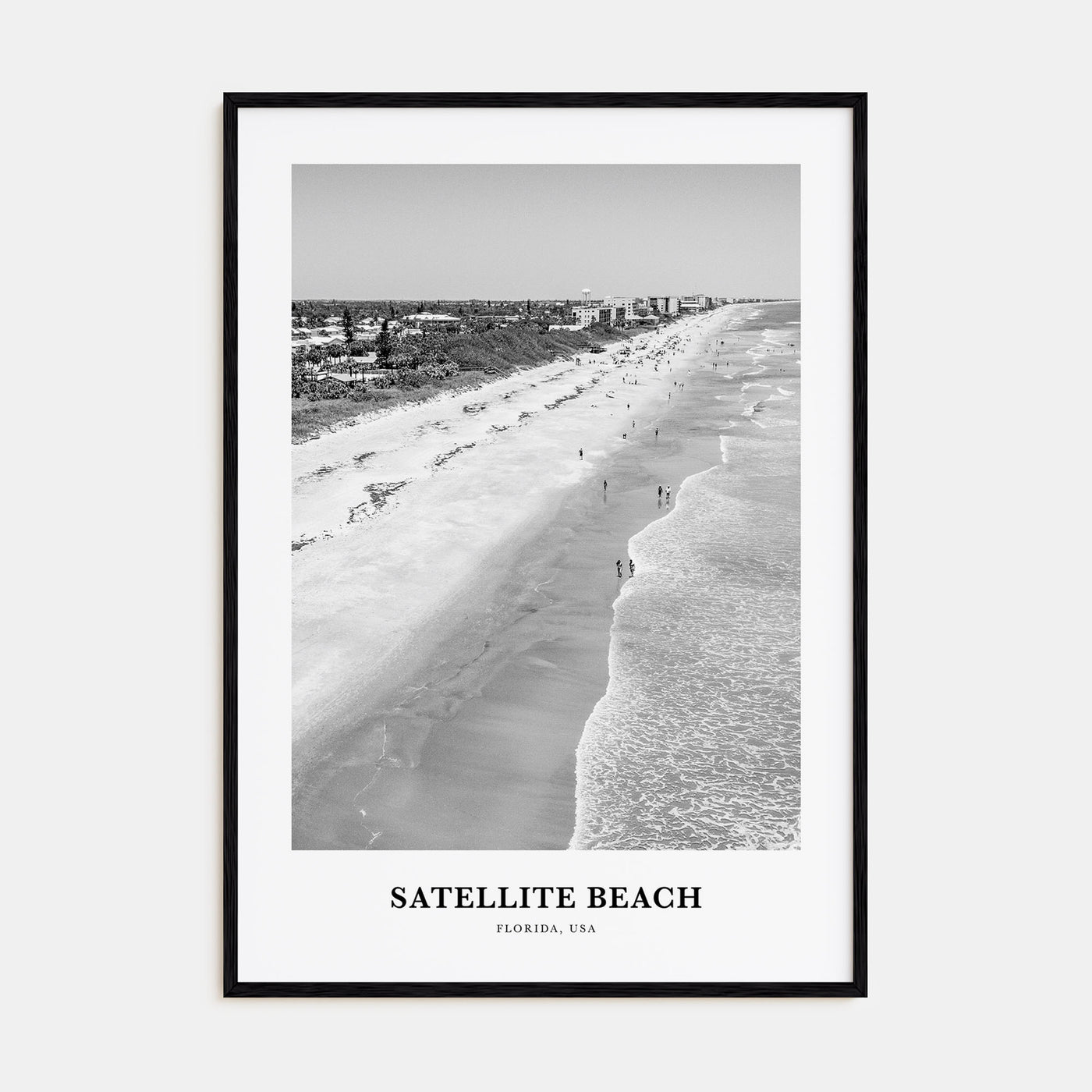 Satellite Beach Portrait B&W Poster