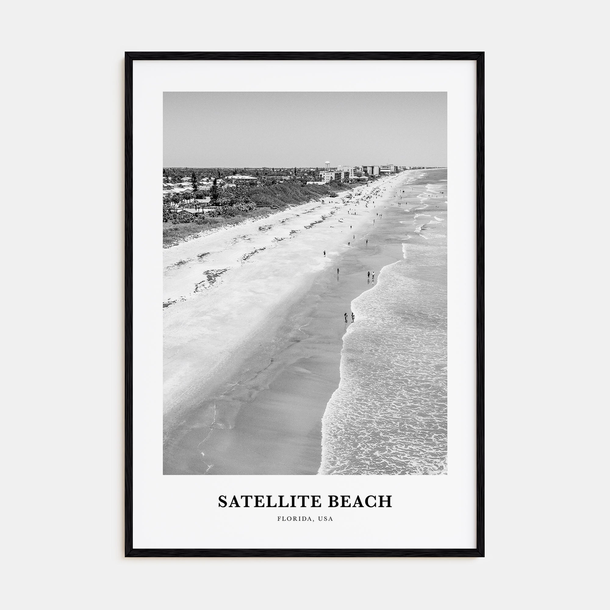 Satellite Beach Portrait B&W Poster