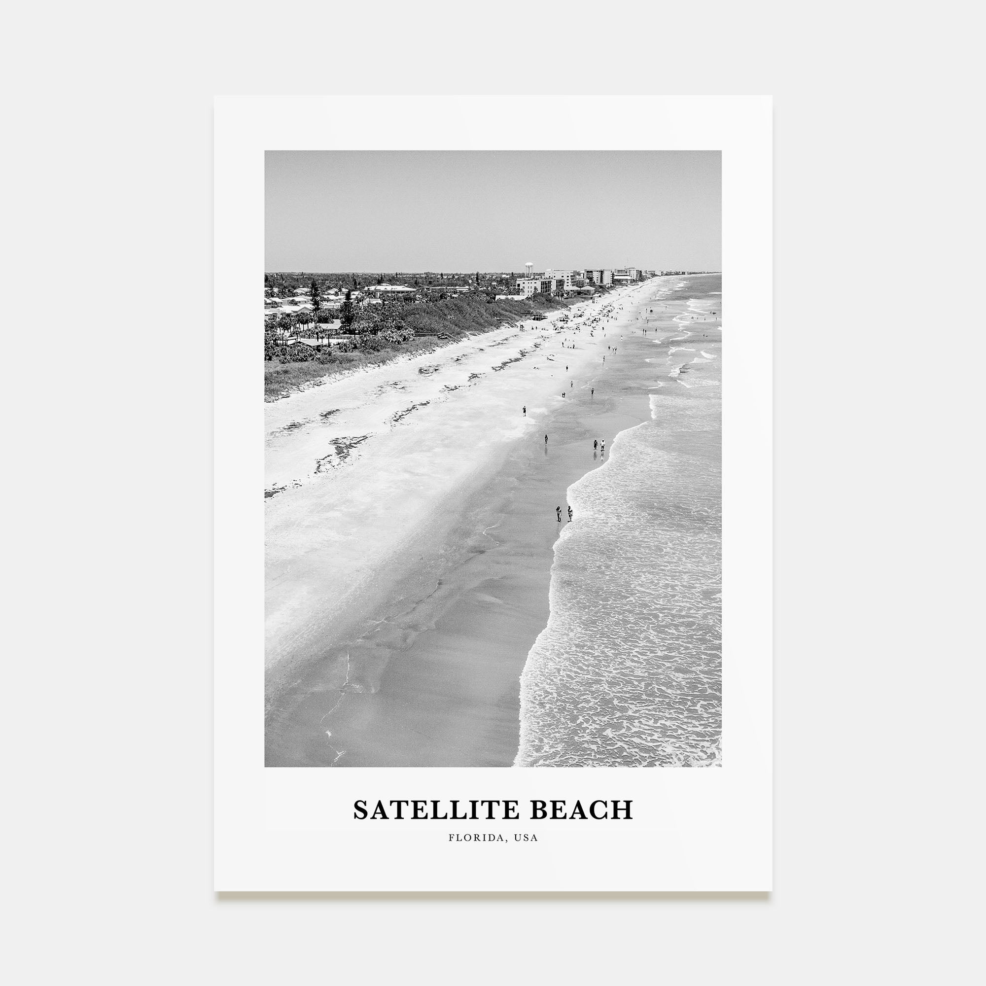 Satellite Beach Portrait B&W Poster