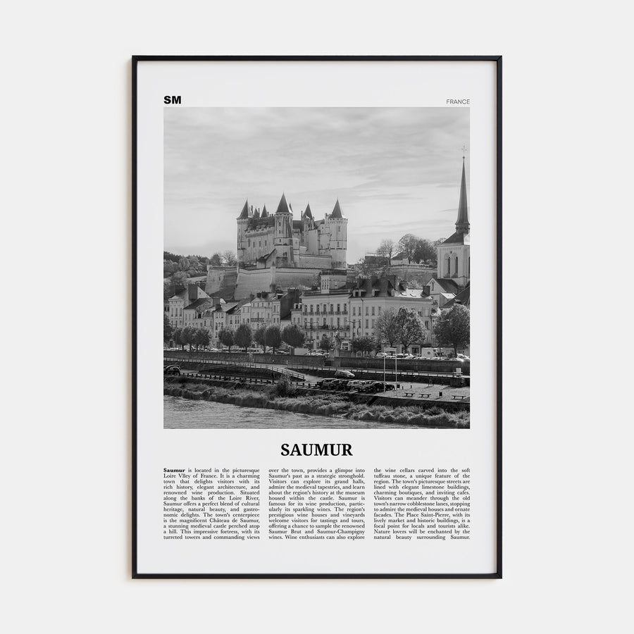Saumur Travel B&W Poster