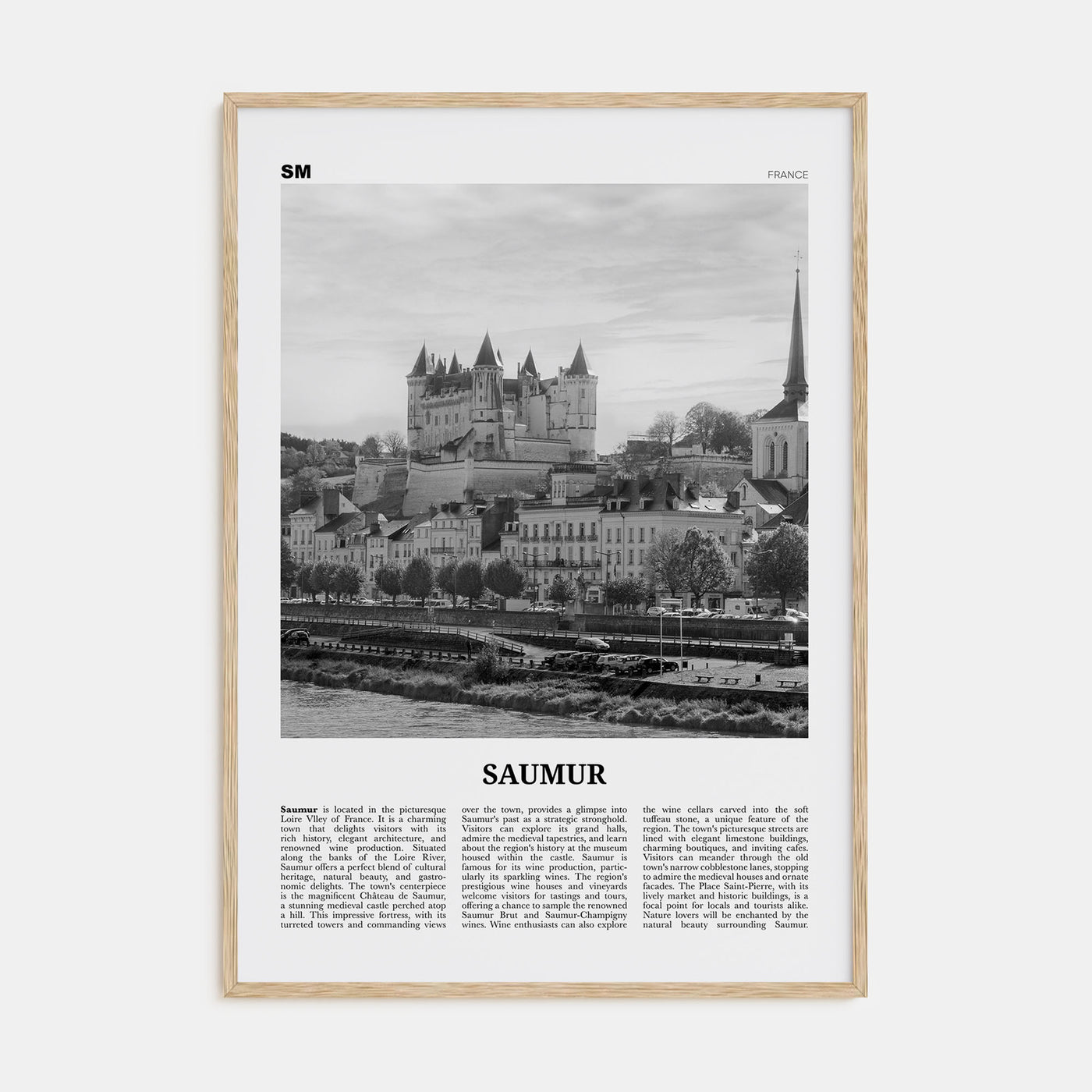 Saumur Travel B&W Poster