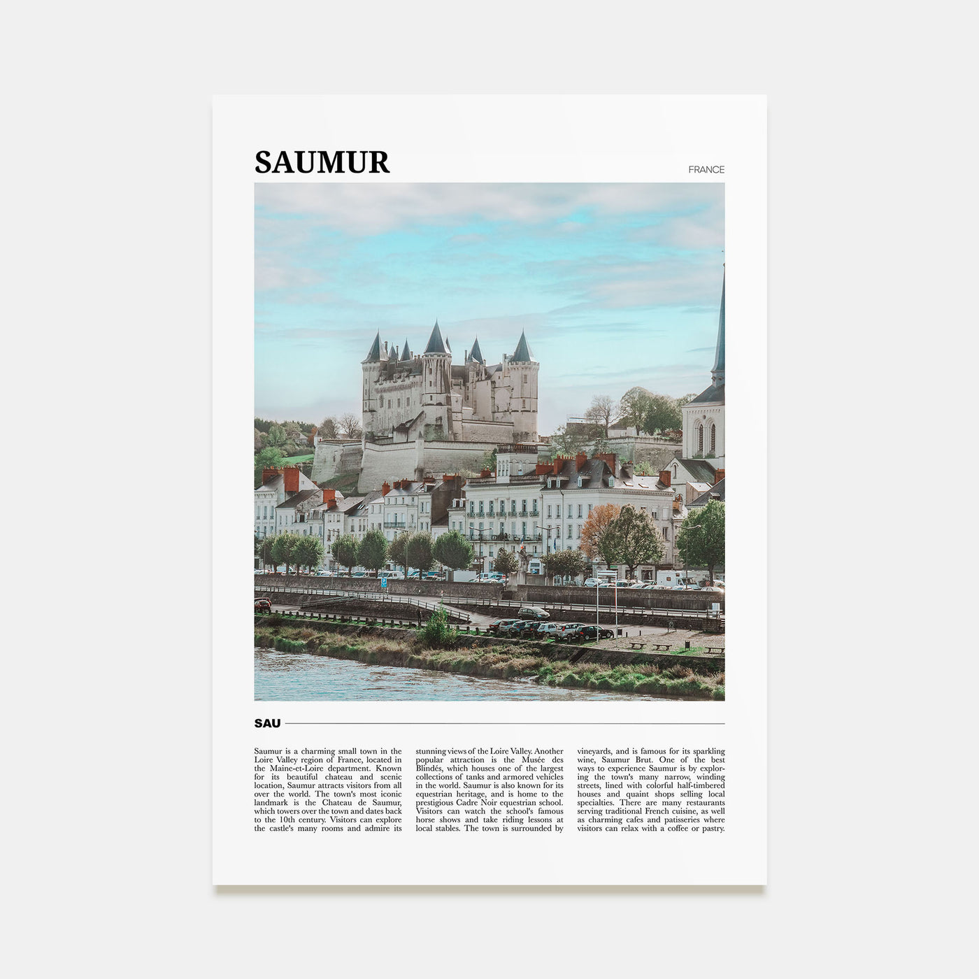 Saumur Travel Color Poster